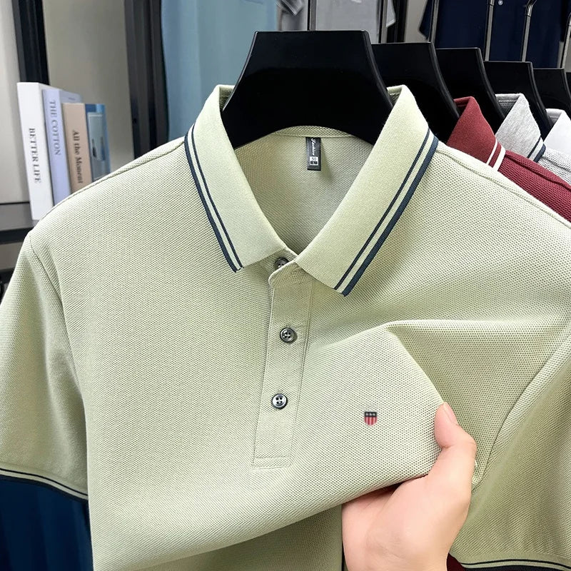 100% purecotton high-end fashion brand custom embroidery new pattern polo shirt summer men's golf comfortable casual T-shirt top