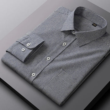 New 100% Cotton Men's Casual Fashion Classic Versatile Business Shirt Long Sleeve Flannel Soft Breathable Men's Clothing